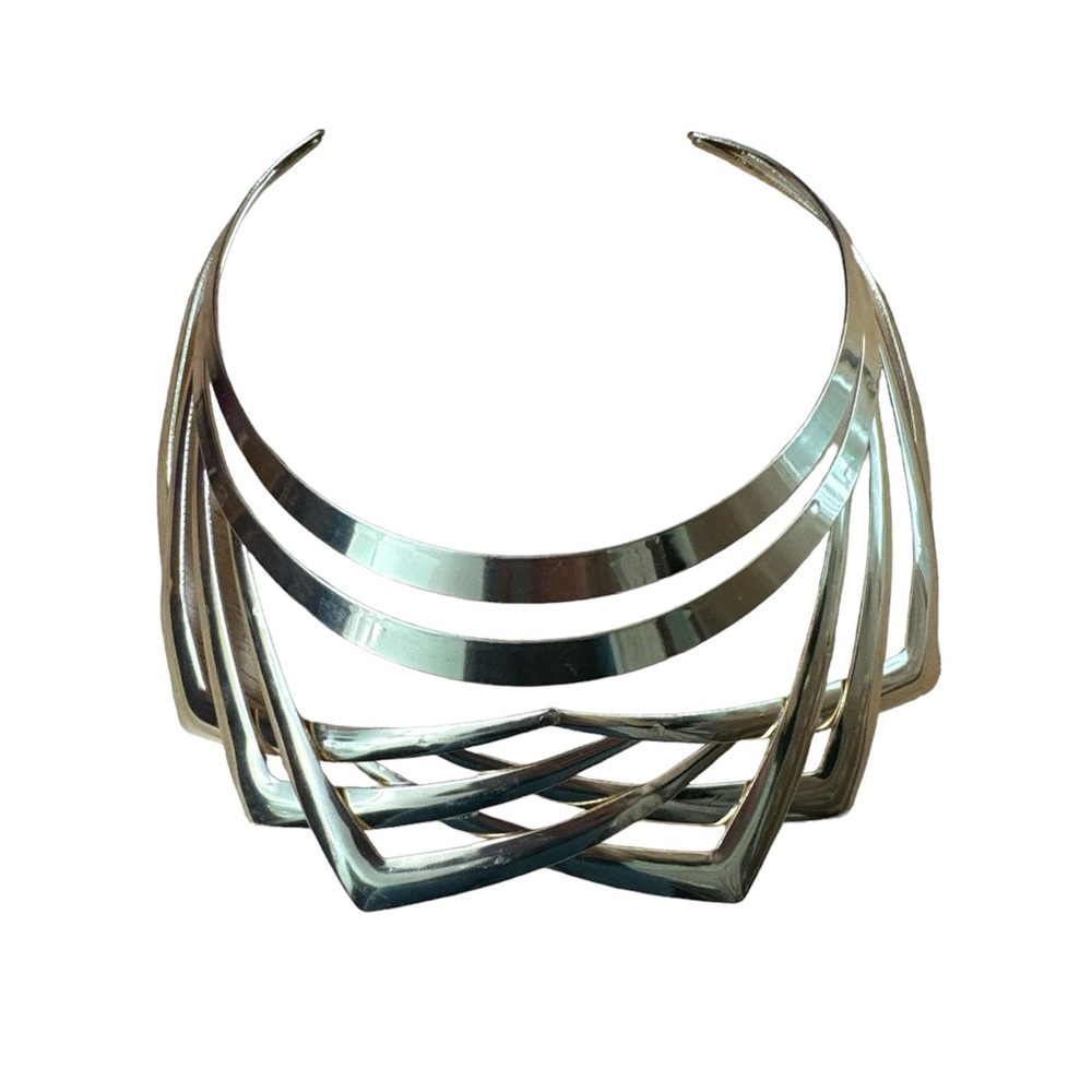 Celestial Geometric Gold Choker Necklace